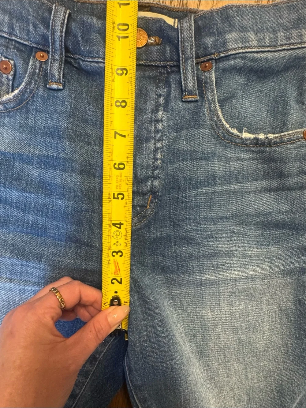 Madewell High Rise Denim Mid Length Jean Shorts Size 26